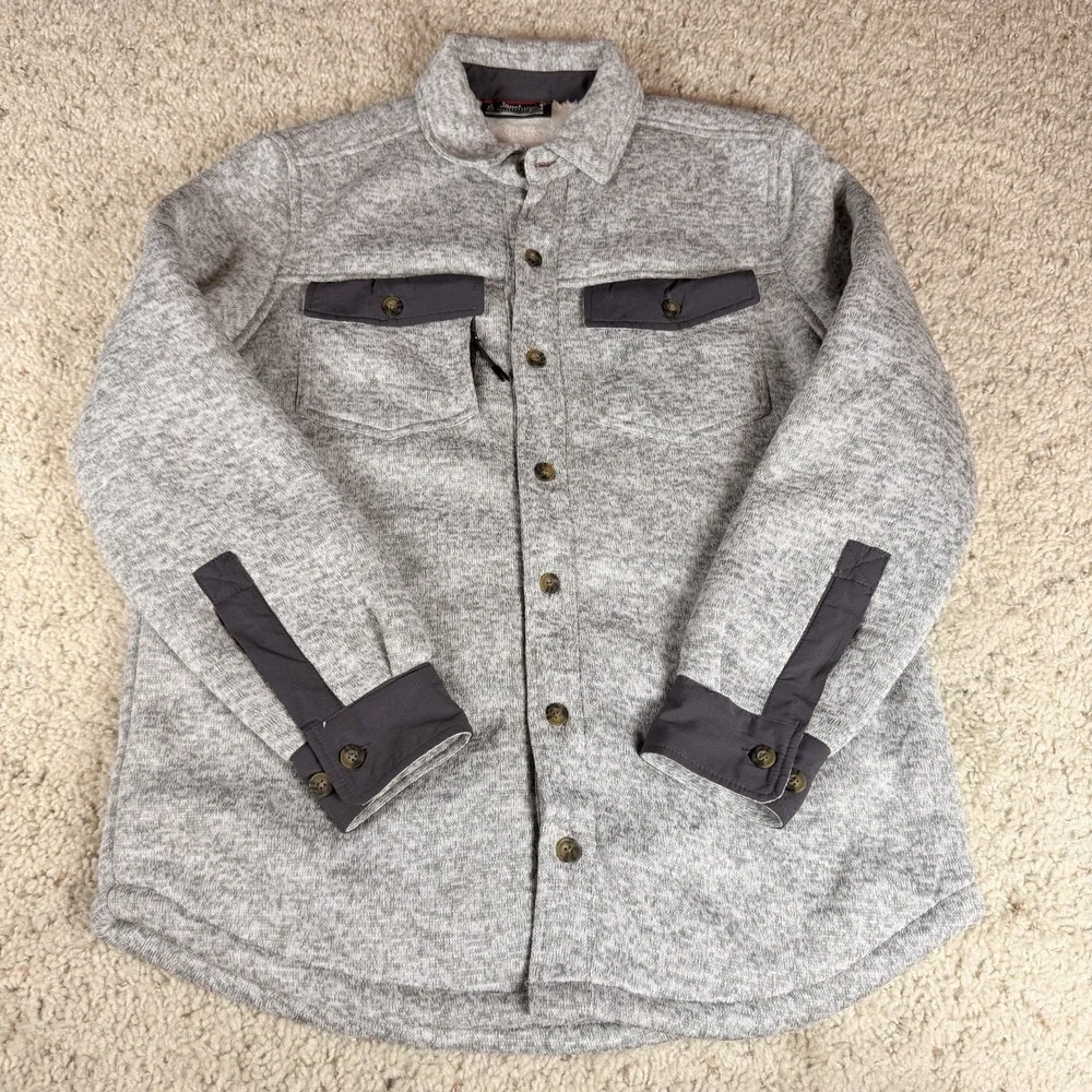 Avalanche Men's Fleece Lined Shirt Jacket Heavyweight Outdoor Workwear Coat Gray